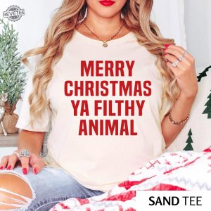 Merry Christmas Ya Filthy Animal Christmas Sweatshirt Funny Christmas Shirt For Women Crewneck Holiday Sweater Christmas Gift Preppy Xmas Unique revetee 3