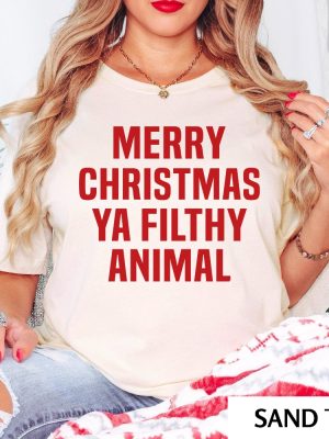 Merry Christmas Ya Filthy Animal Christmas Sweatshirt Funny Christmas Shirt For Women Crewneck Holiday Sweater Christmas Gift Preppy Xmas Unique revetee 3