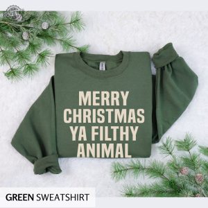 Merry Christmas Ya Filthy Animal Christmas Sweatshirt Funny Christmas Shirt For Women Crewneck Holiday Sweater Christmas Gift Preppy Xmas Unique revetee 4
