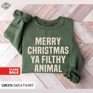 Merry Christmas Ya Filthy Animal Christmas Sweatshirt Funny Christmas Shirt For Women Crewneck Holiday Sweater Christmas Gift Preppy Xmas Unique revetee 5