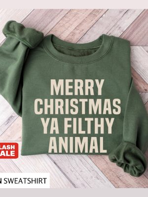 Merry Christmas Ya Filthy Animal Christmas Sweatshirt Funny Christmas Shirt For Women Crewneck Holiday Sweater Christmas Gift Preppy Xmas Unique revetee 5