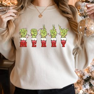 Asl Merry Christmas Shirt Sign Language Christmas Sweatshirt Hand Language Holiday Shirt Gift For Deaf Pride Slp Merry Christmas Tee Unique revetee 2