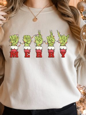 Asl Merry Christmas Shirt Sign Language Christmas Sweatshirt Hand Language Holiday Shirt Gift For Deaf Pride Slp Merry Christmas Tee Unique revetee 2