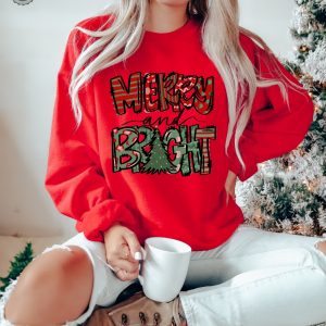 Merry And Bright Sweatshirt Christmas Sweatshirt Family Christmas Sweatshirt Christmas Sweatshirts For Women Merry Christmas Sweatshirt Unique revetee 3 3