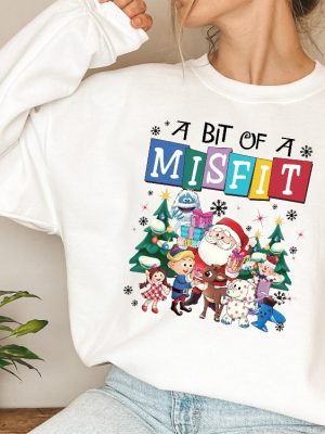 Rudolph Red Nosed Christmas Sweatshirt A Bit Of A Misfit Sweatshirt Rudolph Movie Characters Shirt Christmas Cute Sweatshirt Unique revetee 4