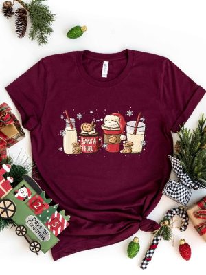 Santa Fuel Sweatshirt Christmas Milk And Cookies Christmas Latte Shirt Women Christmas Shirts Funny Christmas Gifts Family Xmas Shirts Unique revetee 3