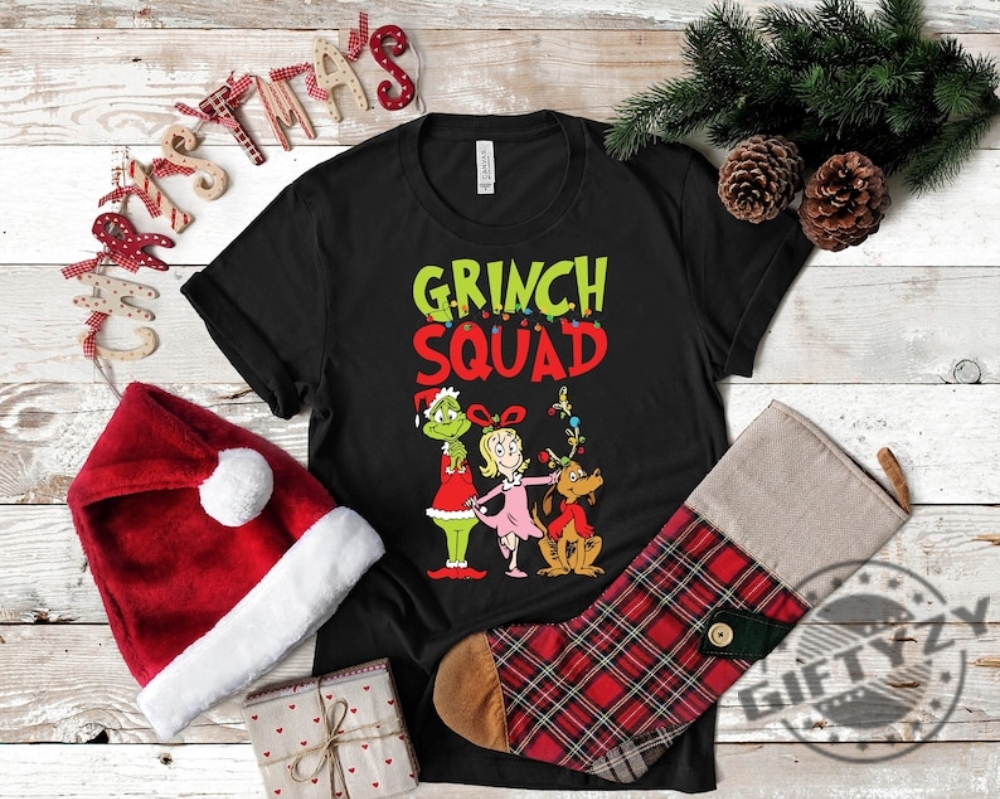 Grinch Squad Shirt Retro Christmas Tshirt Merry Grinchmas Hoodie Cute Grinchmas Sweatshirt Funny Christmas Shirt