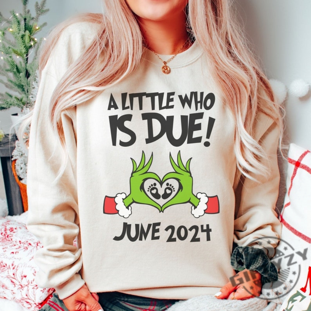 Grinchmas Pregnancy Announcement Tshirt Christmas Maternity Sweater Holiday Gender Reveal Hoodie Gift For Expecting Xmas Baby Shower Shirt