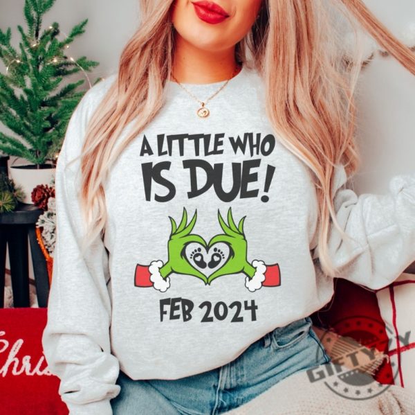 Grinchmas Pregnancy Announcement Tshirt Christmas Maternity Sweater Holiday Gender Reveal Hoodie Gift For Expecting Xmas Baby Shower Shirt giftyzy 2