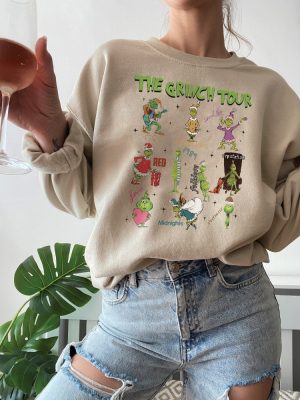 The Grinch Tour Sweatshirt Ts Christmas Shirt Merry Grinchmas Shirt Xmas Eras Tour Merch Tee Shirt Grinch Christmas Sweatshirt Unique revetee 2