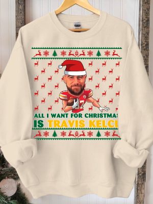 Travis Kelce Christmas Sweatshirt Kelce Shirt Vintage Kansas City Football Kelce Kansas City Football Christmas Gifts Unique revetee 2