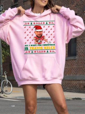 Travis Kelce Christmas Sweatshirt Kelce Shirt Vintage Kansas City Football Kelce Kansas City Football Christmas Gifts Unique revetee 3