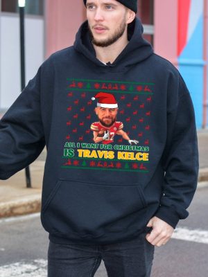 Travis Kelce Christmas Sweatshirt Kelce Shirt Vintage Kansas City Football Kelce Kansas City Football Christmas Gifts Unique revetee 4