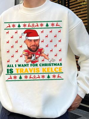 Travis Kelce Christmas Sweatshirt Kelce Shirt Vintage Kansas City Football Kelce Kansas City Football Christmas Gifts Unique revetee 6