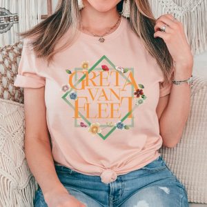 Floral Retro Greta Van Fleet Sweatshirt Van Fleet Dreams In Gold Greta Van Fleet Shirt Gvf Starcatcher Shirt Boho Vintage Musician Shirt Unique revetee 2