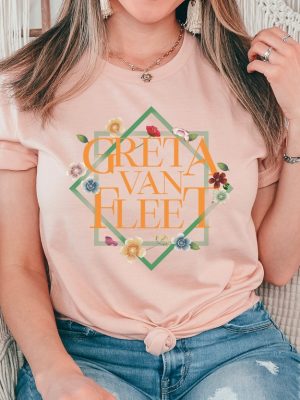 Floral Retro Greta Van Fleet Sweatshirt Van Fleet Dreams In Gold Greta Van Fleet Shirt Gvf Starcatcher Shirt Boho Vintage Musician Shirt Unique revetee 2