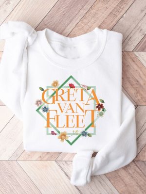 Floral Retro Greta Van Fleet Sweatshirt Van Fleet Dreams In Gold Greta Van Fleet Shirt Gvf Starcatcher Shirt Boho Vintage Musician Shirt Unique revetee 3