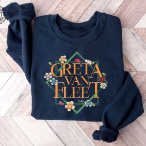 Floral Retro Greta Van Fleet Sweatshirt Van Fleet Dreams In Gold Greta Van Fleet Shirt Gvf Starcatcher Shirt Boho Vintage Musician Shirt Unique revetee 4