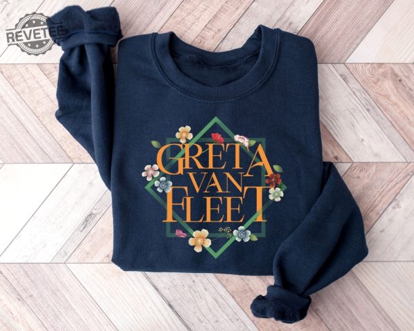 Floral Retro Greta Van Fleet Sweatshirt Van Fleet Dreams In Gold Greta Van Fleet Shirt Gvf Starcatcher Shirt Boho Vintage Musician Shirt Unique revetee 4