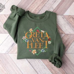 Floral Retro Greta Van Fleet Sweatshirt Van Fleet Dreams In Gold Greta Van Fleet Shirt Gvf Starcatcher Shirt Boho Vintage Musician Shirt Unique revetee 5