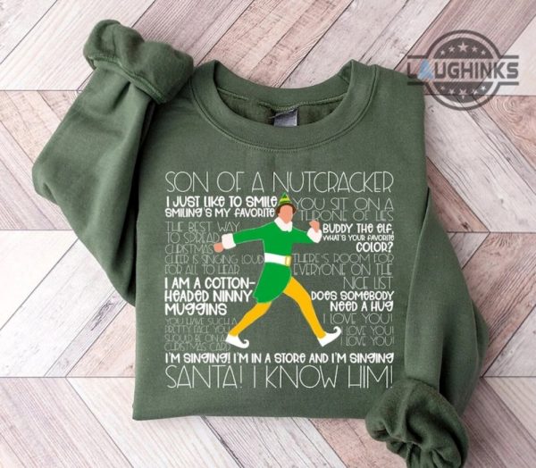 elf christmas sweater tshirt hoodie mens womens buddy the elf ugly christmas sweatshirt funny merryxmas family shirts son of a nutcracker santa i know him laughinks 4 1