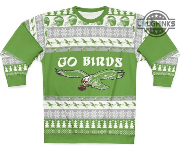 eagles christmas sweater all over printed philadelphia eagles ugly christmas artificial wool sweatshirt philly eagles football shirts kelly green xmas gift laughinks 5