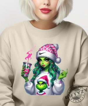 Boojee Grinch Christmas Shirt Cute Christmas Sweatshirt Pink Christmas Hoodie Grinch Christmas Tshirt Grinchmas Shirt giftyzy 3