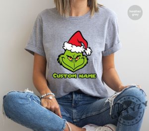 Personalized Grinch Shirt Custom Christmas Gift Grinchmas Crewneck Sweatshirt Customized Merry Christmas Clothes Holiday Gift For Kids giftyzy 4