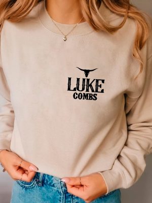 Combs Bullhead Sweatshirt Two Side Print Country Music Sweatshirt Luke Combs World Tour 2023 Cowboy Combs Luke Combs Fan Cowgirl Tee Unique revetee 5