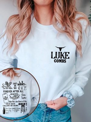 Combs Bullhead Sweatshirt Two Side Print Country Music Sweatshirt Luke Combs World Tour 2023 Cowboy Combs Luke Combs Fan Cowgirl Tee Unique revetee 8