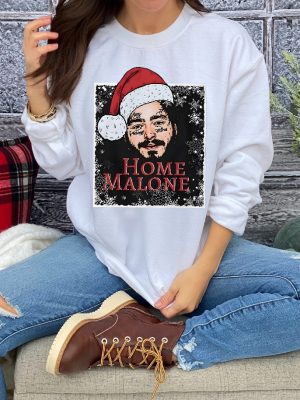 Home Malone Sweatshirt Ugly Christmas Sweatshirt Funny Christmas Sweatshirt Home Alone Sweatshirt Christmas Gift Idea Ghost Malone Shirt Unique revetee 4