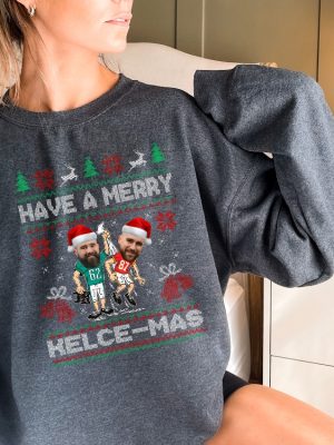 Travis Kelce Have A Merry Kelcemas Sweatshirt Vintage Travis Kelce Sweat The Chiefs Bros Funny Christmas Hoodie Football Christmas Unique revetee 2