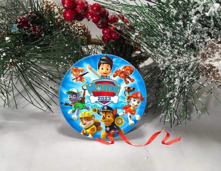Personalized Paw Patrol Ornament Custom Kids Name Christmas Ceramic ...
