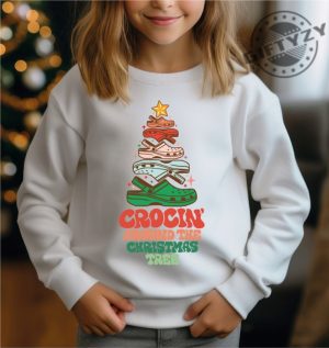 Crocin Around The Christmas Tree Sweatshirt And Hoodie Funny Christmas Tshirt Crocs Christmas Tree Youth Shirt giftyzy 4