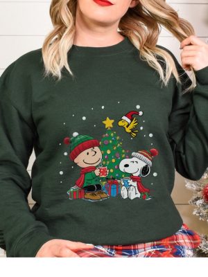 Snoopy Sweater Snoopy Christmas Sweater Christmas Sweater Cartoon Sweatshirt Cute Dog Sweater Christmas Sweatshirt Unique revetee 3