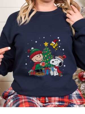 Snoopy Sweater Snoopy Christmas Sweater Christmas Sweater Cartoon Sweatshirt Cute Dog Sweater Christmas Sweatshirt Unique revetee 4