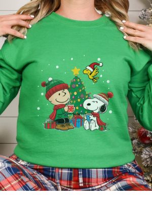 Snoopy Sweater Snoopy Christmas Sweater Christmas Sweater Cartoon Sweatshirt Cute Dog Sweater Christmas Sweatshirt Unique revetee 5