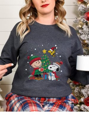 Snoopy Sweater Snoopy Christmas Sweater Christmas Sweater Cartoon Sweatshirt Cute Dog Sweater Christmas Sweatshirt Unique revetee 6