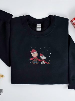 Embroidered Snoopy Christmas Sweatshirt Christmas Embroidered Sweatshirt Snoopy Shirt Christmas Gift Cute Christmas Sweater Snoopy Winter Unique revetee 2