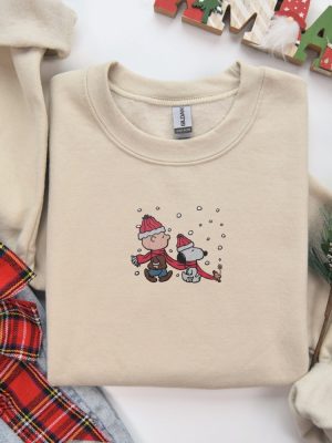 Embroidered Snoopy Christmas Sweatshirt Christmas Embroidered Sweatshirt Snoopy Shirt Christmas Gift Cute Christmas Sweater Snoopy Winter Unique revetee 4