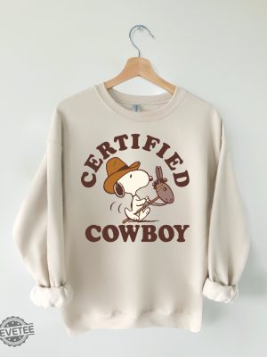 Snoopy Certified Cowboy Sweatshirt Abbey Road Fall Dogs Inspired Shirt Funny Beatles Inspired Dog Lovers Shirt Dog Cowboy Shirt Unique revetee 3 2