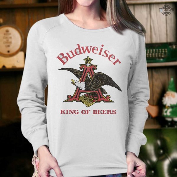 budweiser king of beers sweatshirt t shirt hoodie mens womens kids budweiser homage vintage 90s american bald eagle crewneck tshirt gift for beer lovers laughinks 4