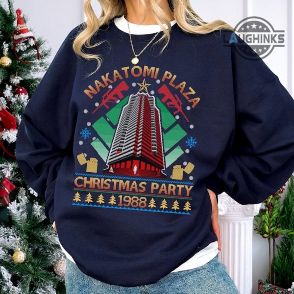 nakatomi christmas party shirt sweatshirt hoodie mens womens kids nakatomi plaza xmas party 1988 ugly shirts die hard tshirt christmas movie gift laughinks 2