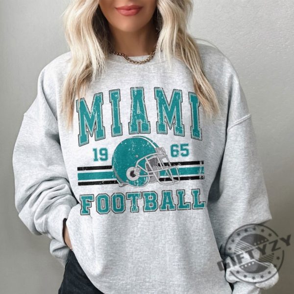 Miami Football Shirt Miami Football Sweatshirt Vintage Style Miami Football Hoodie Miami Fan Gift Miami Tshirt Sunday Football Shirt giftyzy 1