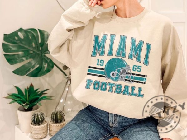 Miami Football Shirt Miami Football Sweatshirt Vintage Style Miami Football Hoodie Miami Fan Gift Miami Tshirt Sunday Football Shirt giftyzy 3