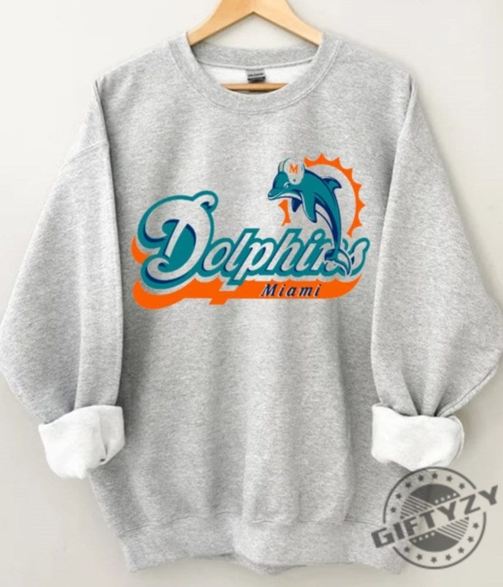 Miami Dolphins Football Vintage Tshirt Dolphins Football Sweatshirt Miami Dolphins Gifts Hoodie Miami Dolphin Football Shirt