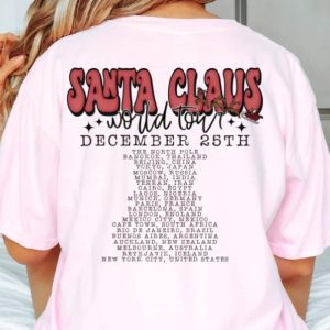 Santa Tour Shirt Retro Christmas Tshirt Holiday Apparel Holiday T Shirt Retro Santa T Shirt Holiday Tee Christmas Tour Unique revetee 2