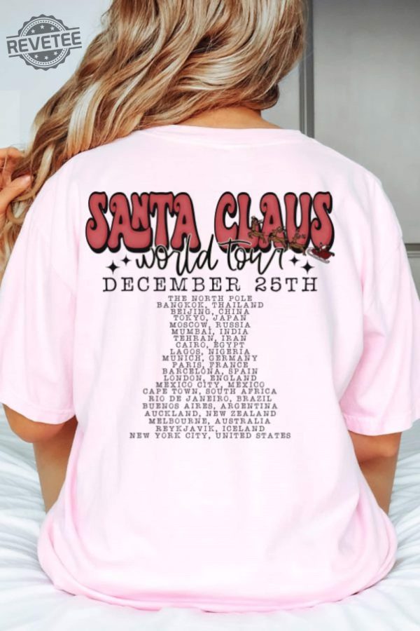 Santa Tour Shirt Retro Christmas Tshirt Holiday Apparel Holiday T Shirt Retro Santa T Shirt Holiday Tee Christmas Tour Unique revetee 2