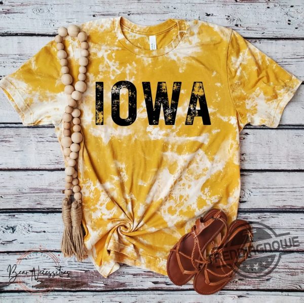 Iowa Shirt Acid Wash Shirt Game Day T Shirt Black And Gold Tee Football T Shirt Cute Hawkeye Shirt trendingnowe.com 1