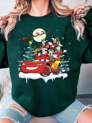 Retro Mickey And Friends Christmas Cars Shirt Lightning Mcqueen Car Christmas Shirt Mickeys Very Merry Christmas Party Disney Cars Xmas Unique revetee 2